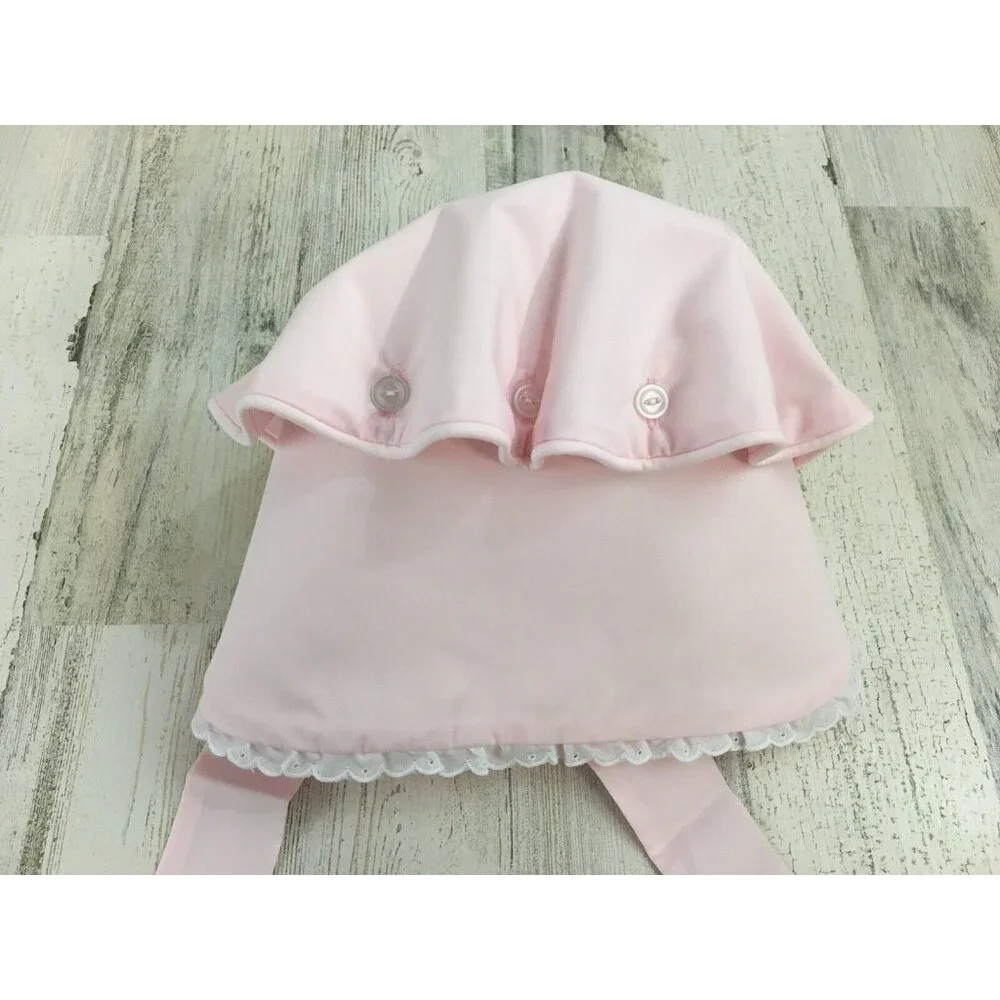 The Beaufort Bonnet Company XL 3T 4T Bellefaire Bonnet Pink Eyelet Lace Girls - Picture 9 of 14